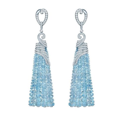 Garrard Wings Embrace Aquamarine Tassel Earrings