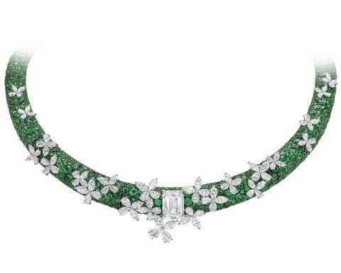 Graff Butterfly emerald diamond butterfly necklace
