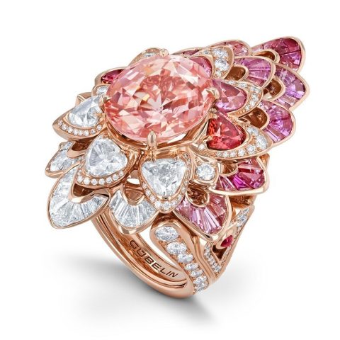 Gübelin Flaming Grace padparadscha pink sapphire ring