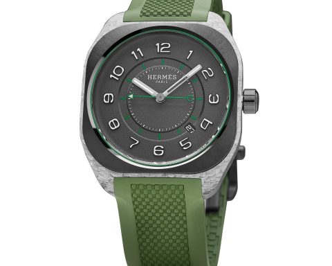 Hermès H08 green theme three-hand watch