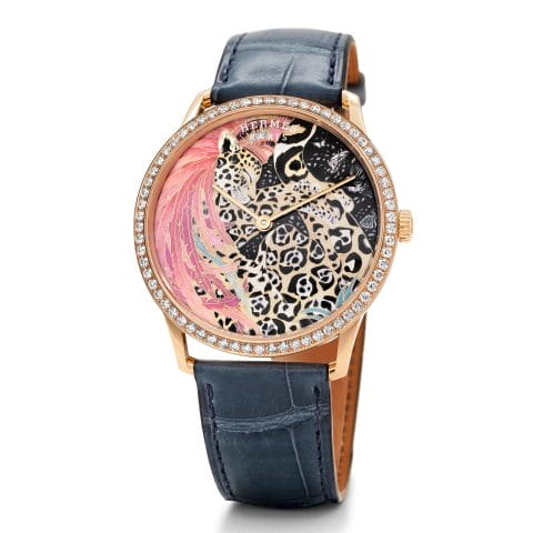 Hermès Hermès Slim d'Hermès Jaguar Quetzal enamel craft watch