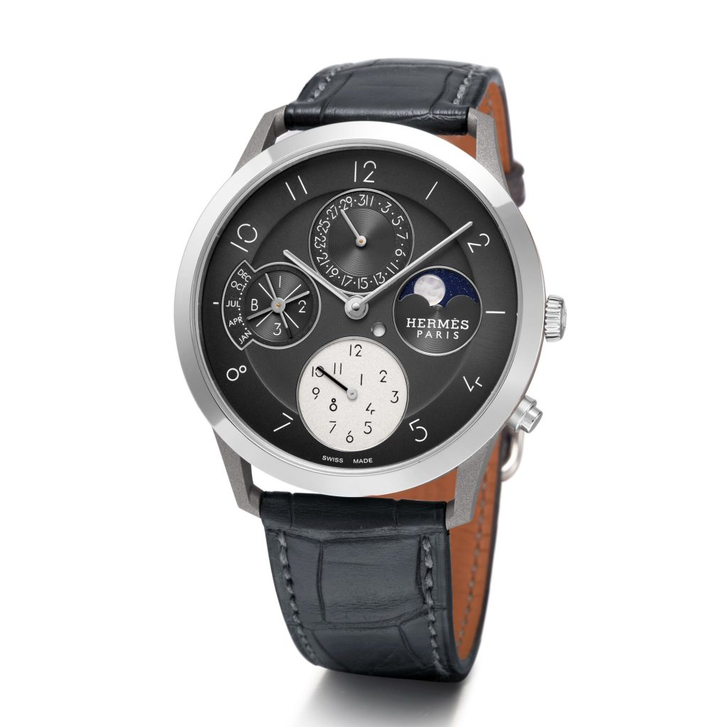 Hermès Slim d'Hermès Quantième Perpétuel Dual Time Zone Perpetual Calendar Watch
