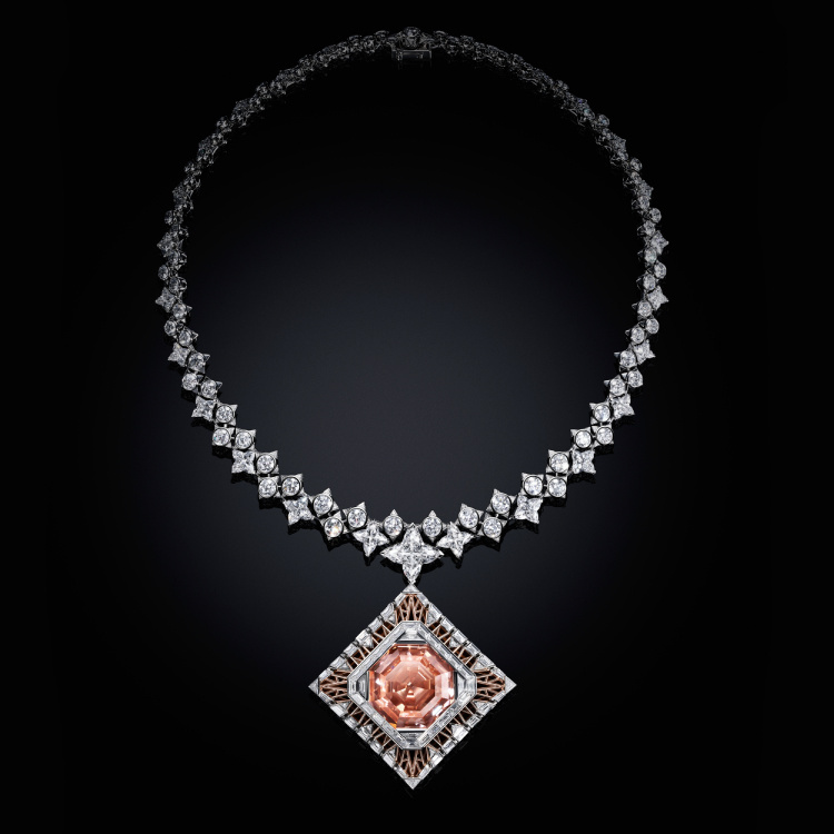 Louis Vuitton Louis Vuitton Apotheosis: Cœur de Paris Sacred Heart Brown Pink Diamond Necklace