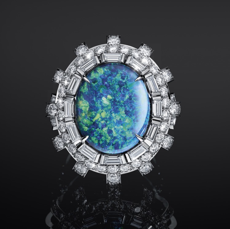 Louis Vuitton Louis Vuitton Bones black opal ring