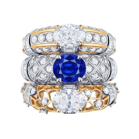 Louis Vuitton Louis Vuitton Fossils crystal sapphire ring