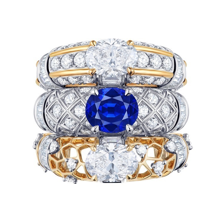 Louis Vuitton Louis Vuitton Fossils crystal sapphire ring