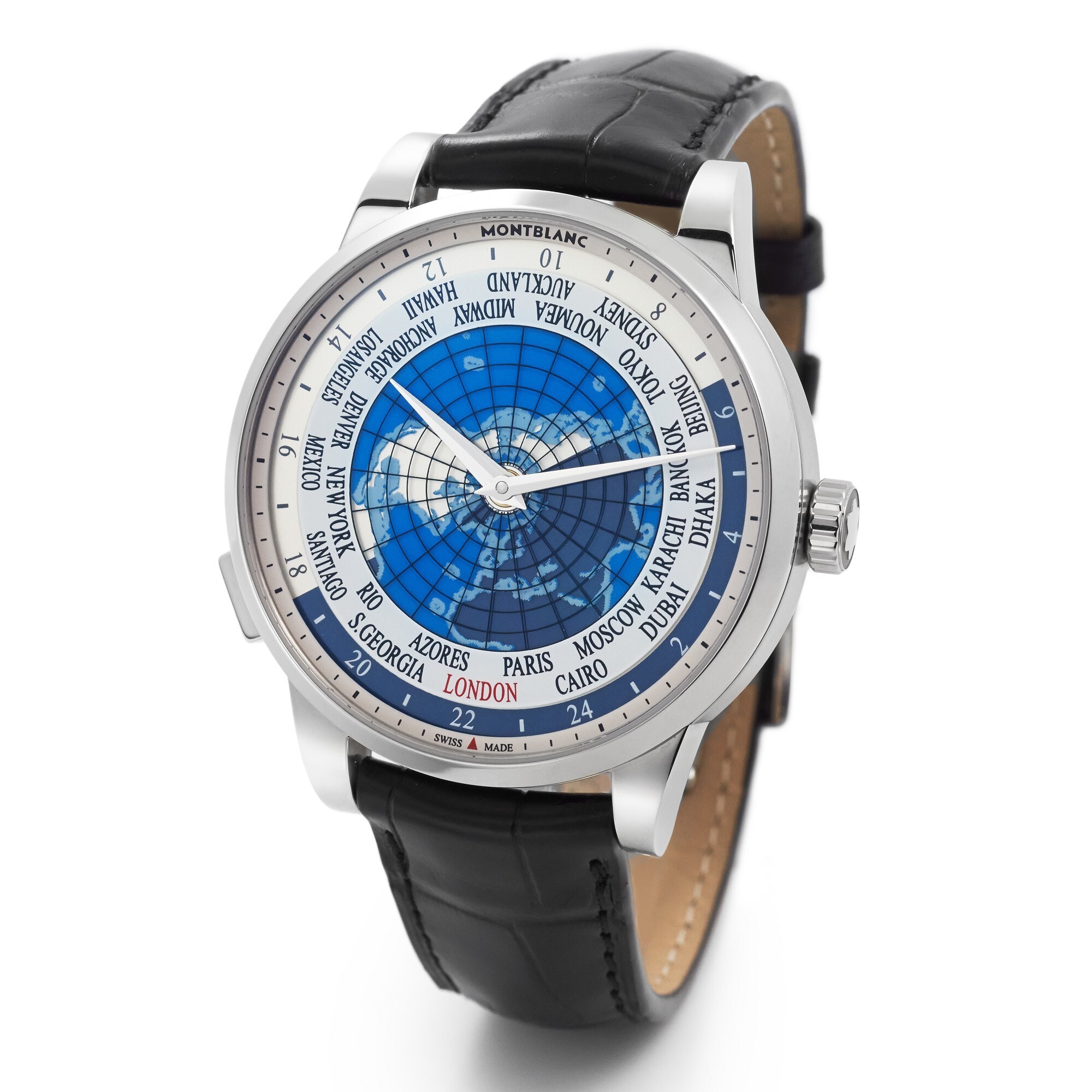Montblanc Heritage Spirit Orbis Terrarum 41mm Stainless Steel Worldtime Watch