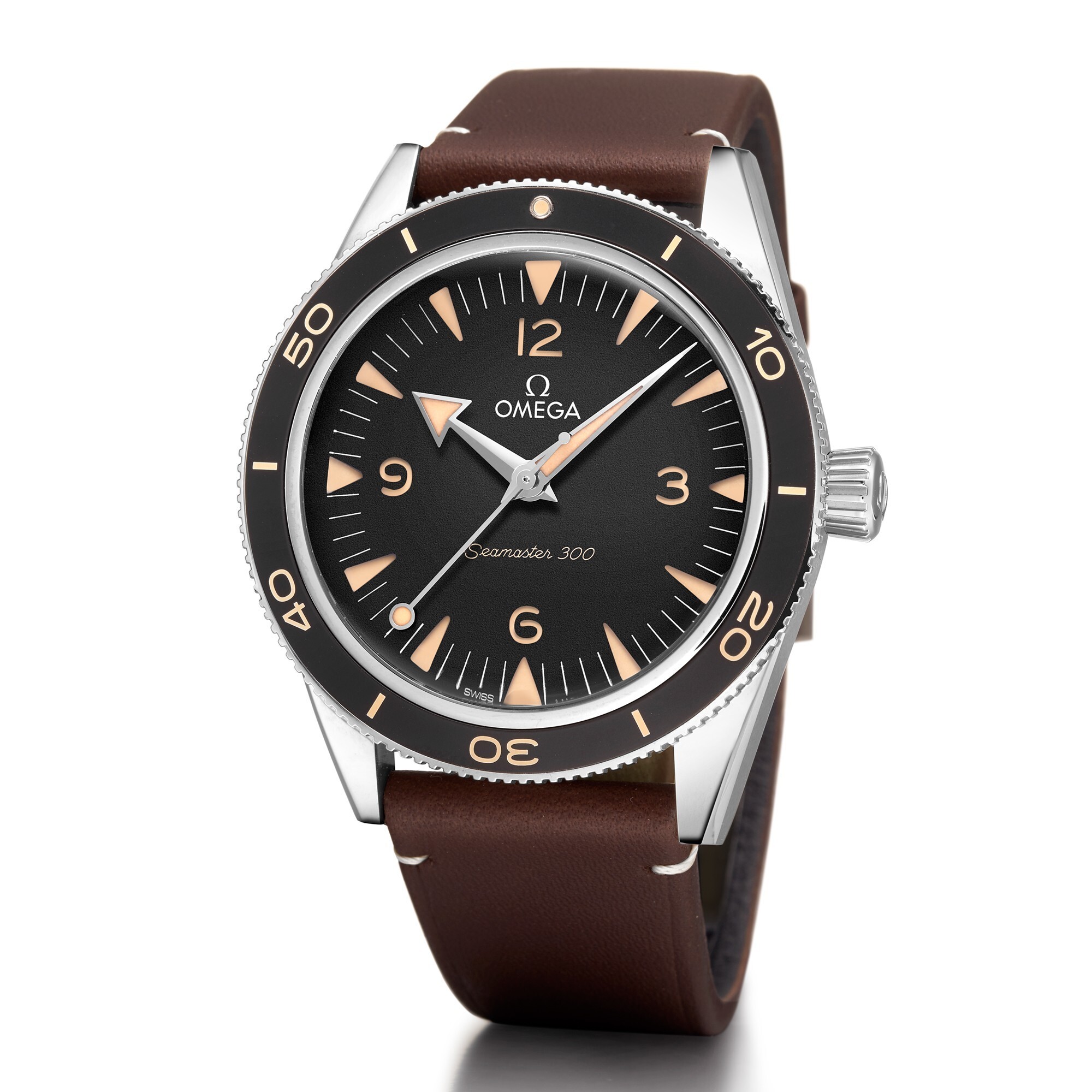 OMEGA Seamaster 300 diving watch black sandwich dial stainless steel