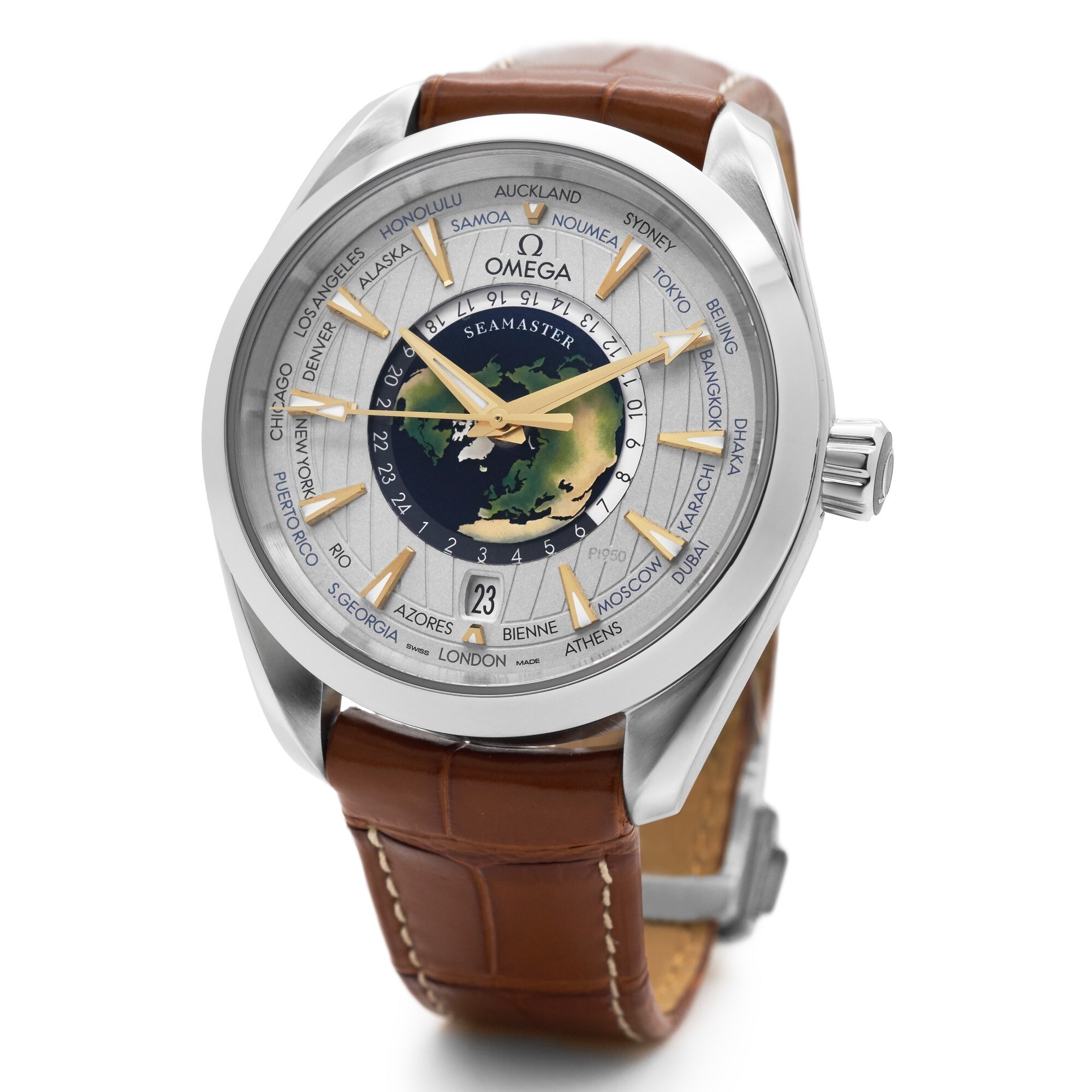 Omega Seamaster Aqua Terra Worldtimer Master Chronometer platinum world time watch