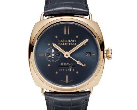 Panerai Radiomir 8-day power reserve dual time red gold watch