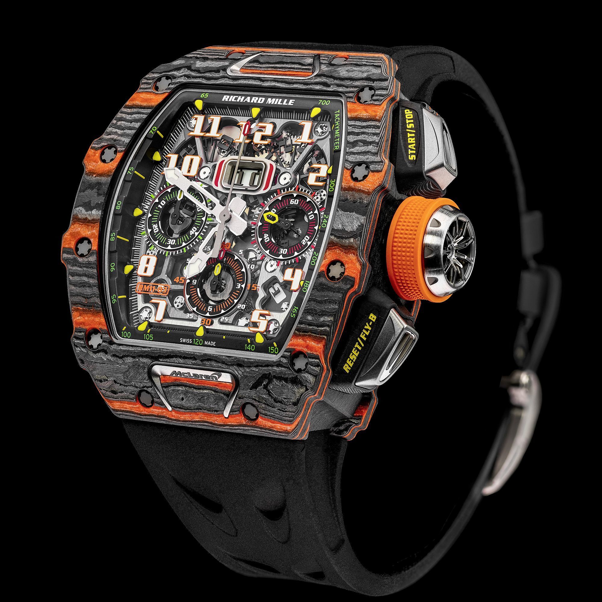 RICHARD MILLE RM 11-03 McLaren automatic flyback chronograph front view