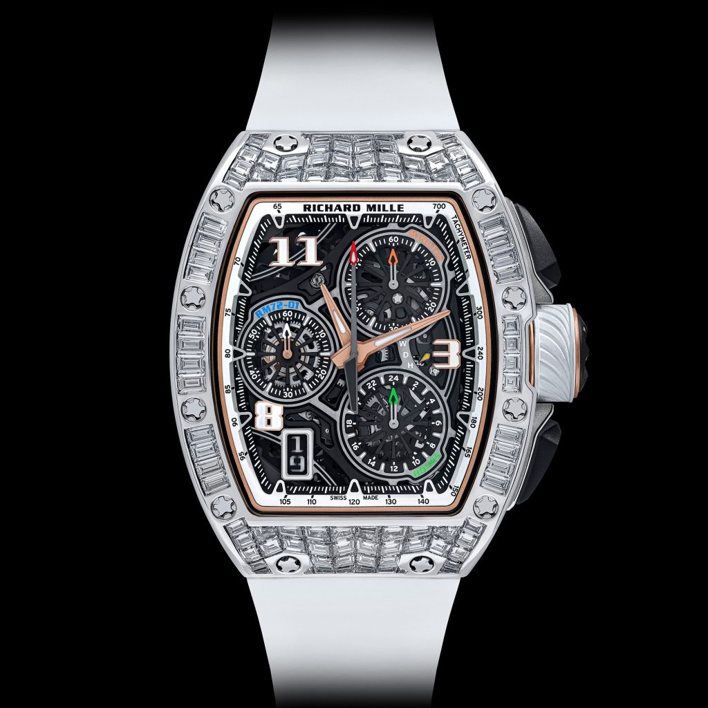 RICHARD MILLE RM 72-01 Lifestyle chronograph white gold inlaid model