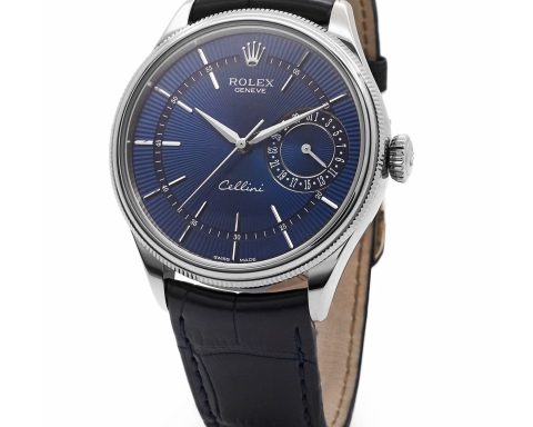 Rolex Cellini Date blue dial calendar watch