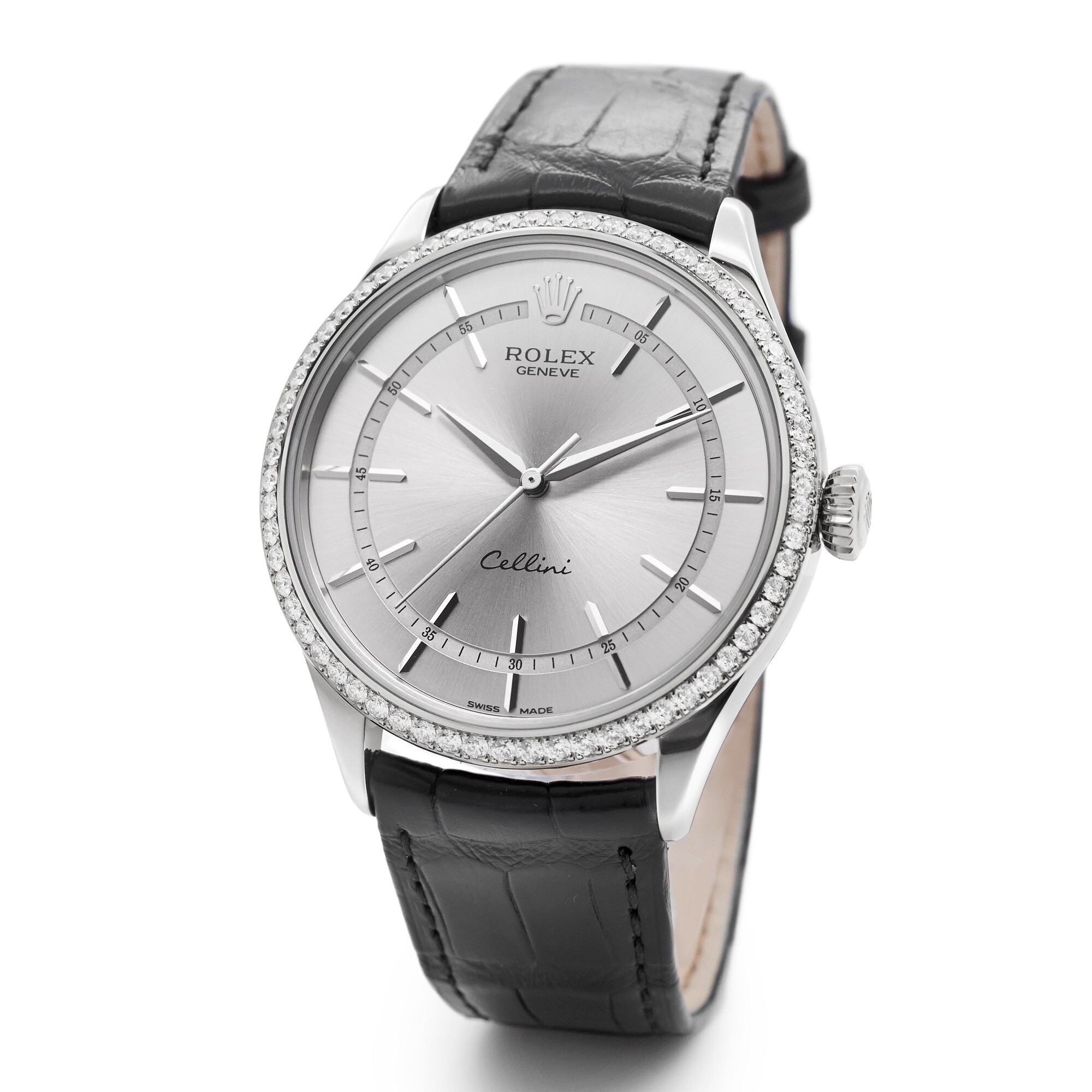 Rolex Cellini Time diamond-set dress watch