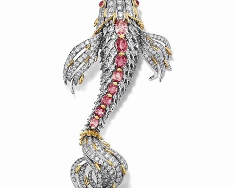 Tiffany Pisces padparadscha sapphire jewelry set