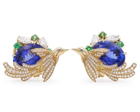 Tiffany Tiffany Blue Book Feathered Cloak earrings
