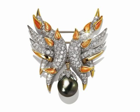 Tiffany Tiffany Blue Book Wings Brooch
