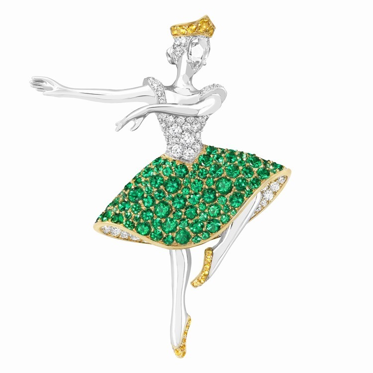 Van Cleef & Arpels Ballerina white gold brooch set