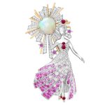 Van Cleef & Arpels Déesse Mercure white opal brooch