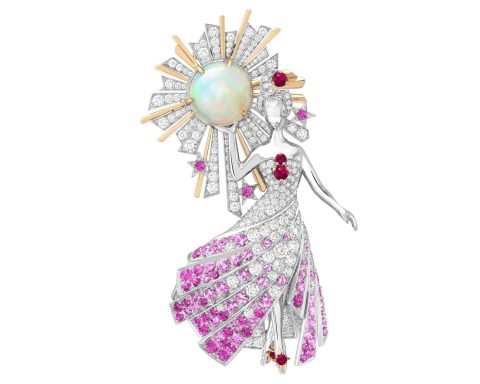 Van Cleef & Arpels Déesse Mercure white opal brooch