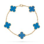 Van Cleef & Arpels Vintage Alhambra blue agate bracelet