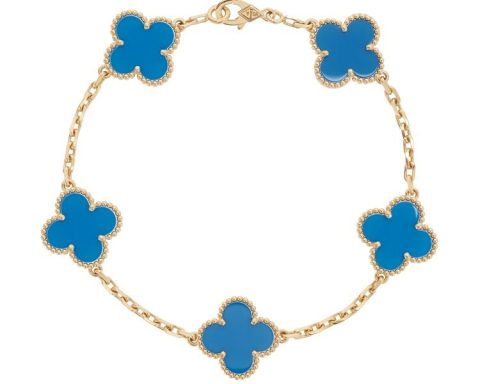 Van Cleef & Arpels Vintage Alhambra blue agate bracelet