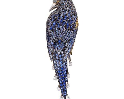 Tiffany Tiffany Blue Book Feathered Cloak Brooch