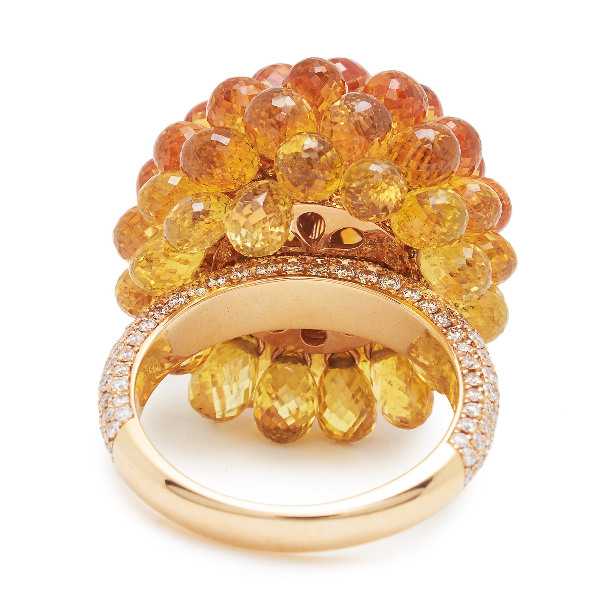 High-resolution image of the Chopard Copacabana blue sapphire ring, highlighting gem clarity