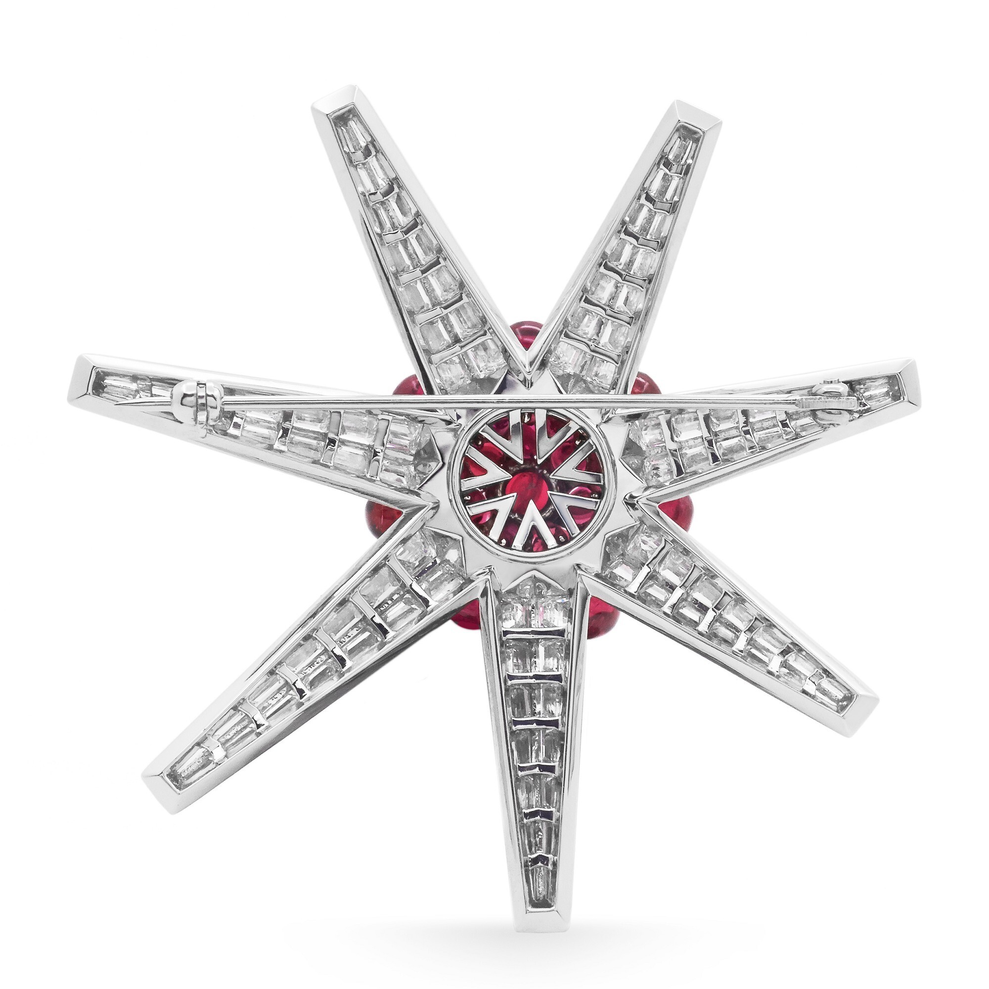 Side view of the Tiffany & Co. Starburst Brooch showcasing its intricate design.