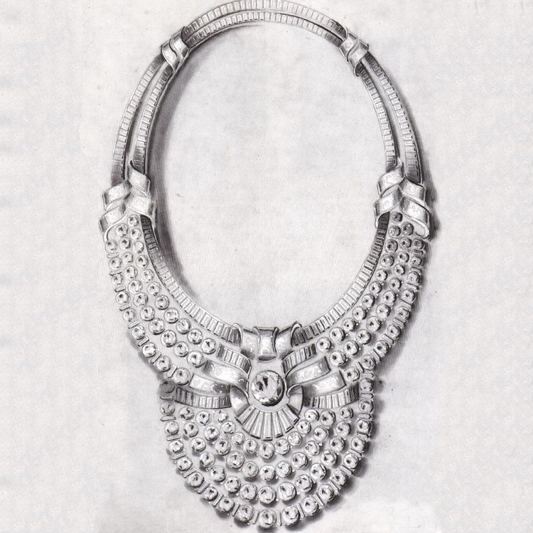 A magnificent Van Cleef & Arpels diamond necklace featuring a captivating pendant.