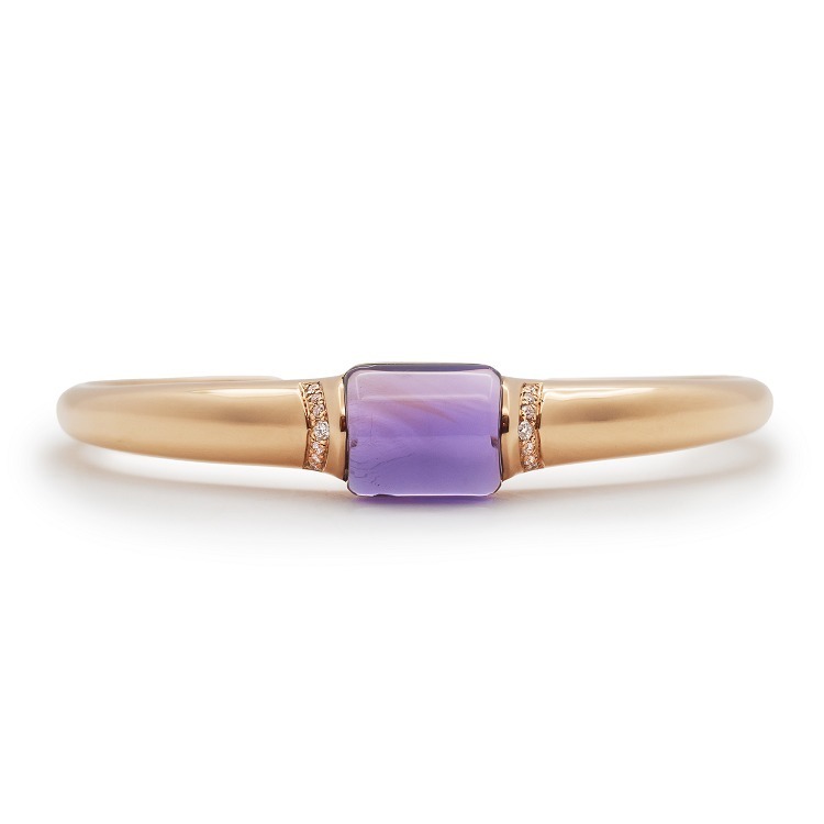 Close-up of Bulgari MVSA Bracelet featuring Takhti Cut Amethyst