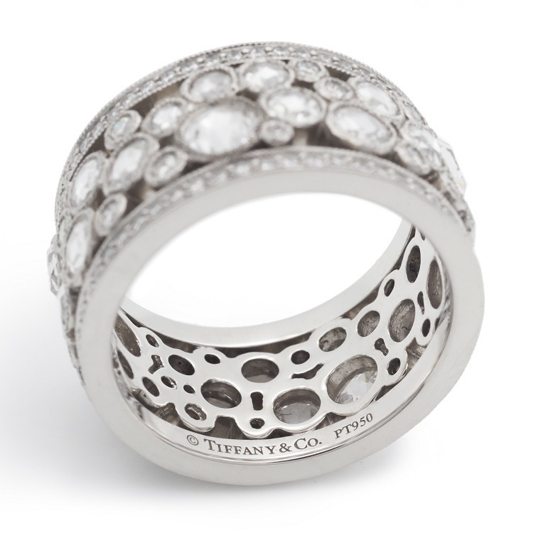 Tiffany & Co. Tiffany Garden Ring, angled view emphasizing the three-dimensional 'cobblestone' design.