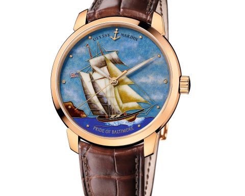 Athens Classico gilt enamel painted watch