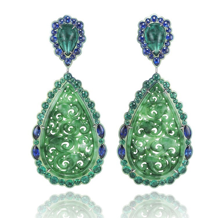 Chopard Silk Road jade earrings