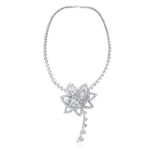 De Beers Blooming Lotus platinum necklace
