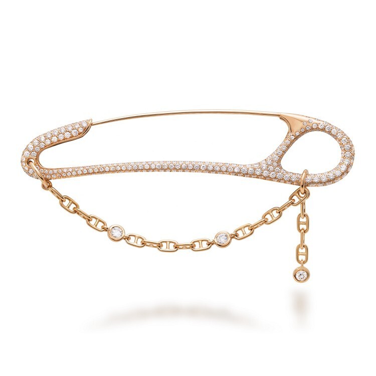 Hermès Chaine d'ancre Twist Cœur rose gold and diamond brooch