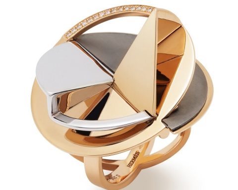 Hermès Trajectoire rose gold ring