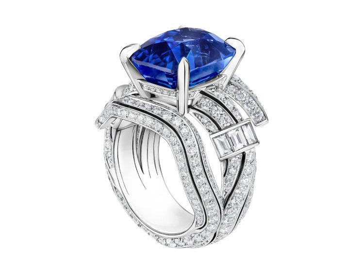 Louis Vuitton Motion Trickle Sapphire Ring diamonds