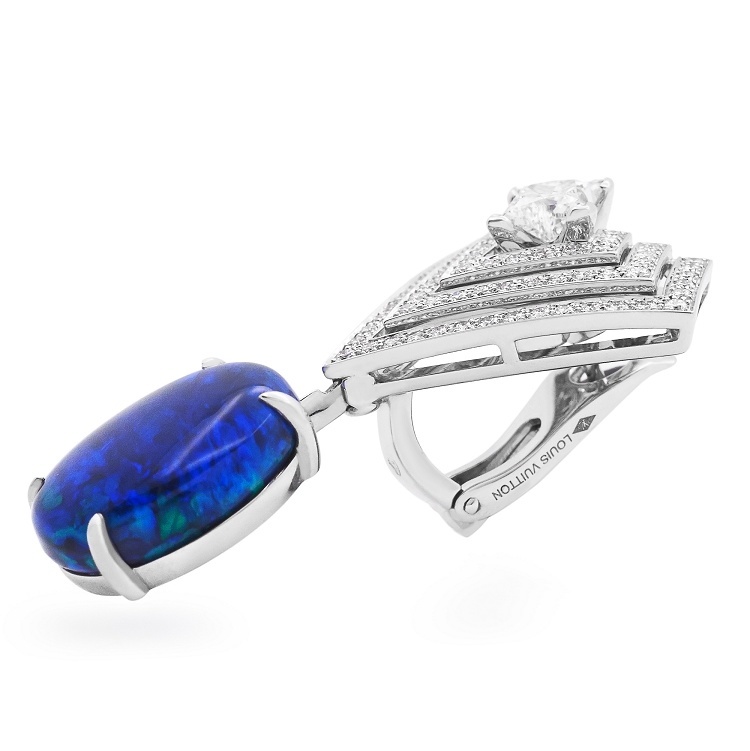 Detailed view of the craftsmanship in Louis Vuitton Genesis Earrings