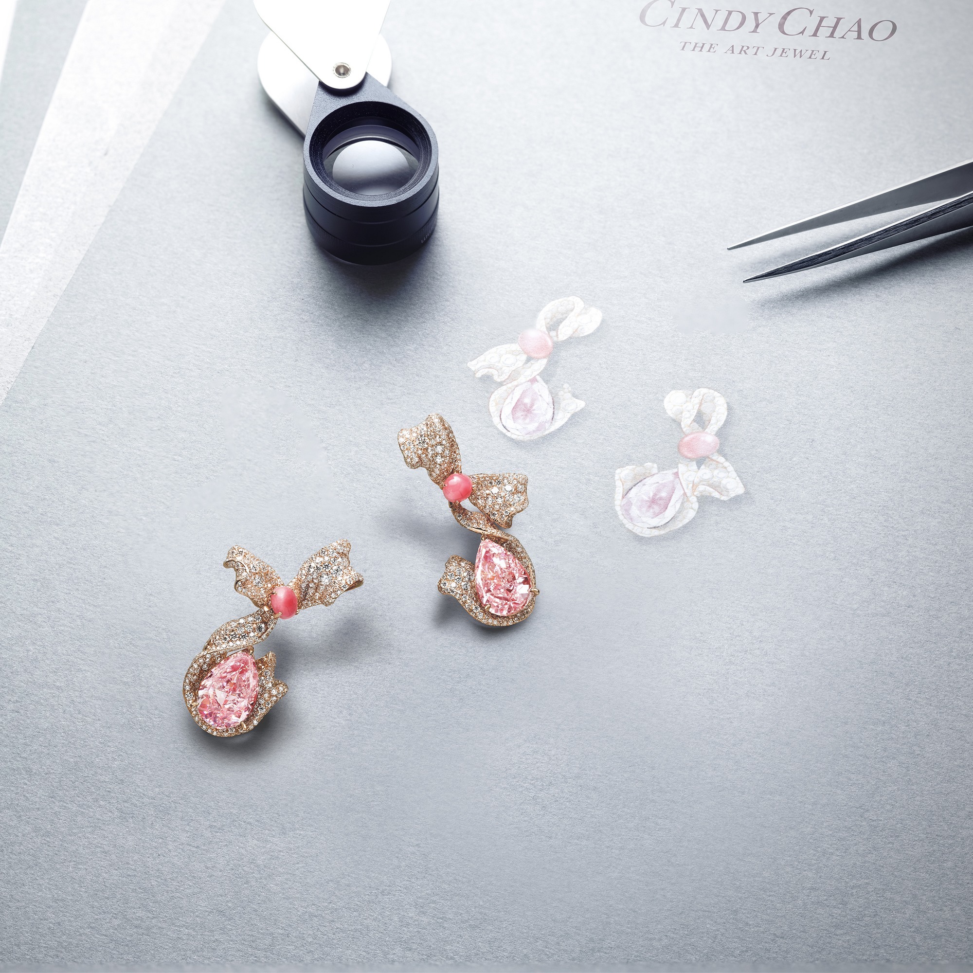 Additional real-life photography of ribbon earrings